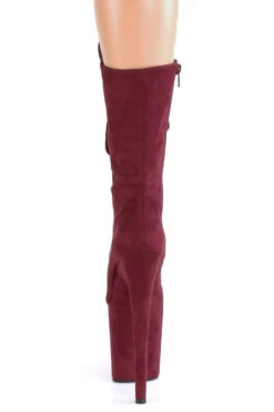 Pleaser USA Flamingo-1050FS Faux Suede 8inch Pleaser Boots - Burgundy -Pole Dance Clothing & Shoes Shop FLAMINGO 1050FS BYFS M09