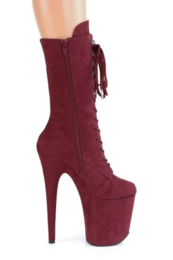 Pleaser USA Flamingo-1050FS Faux Suede 8inch Pleaser Boots - Burgundy -Pole Dance Clothing & Shoes Shop FLAMINGO 1050FS BYFS M13 1