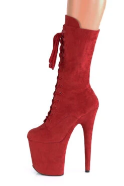 Pleaser USA Flamingo-1050FS Faux Suede 8inch Pleaser Boots - Red -Pole Dance Clothing & Shoes Shop FLAMINGO 1050FS RFS M05adjusted