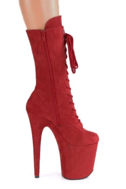 Pleaser USA Flamingo-1050FS Faux Suede 8inch Pleaser Boots - Red -Pole Dance Clothing & Shoes Shop FLAMINGO 1050FS RFS M13adjusted