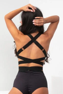 Lunalae Fallon Top - Recycled Black -Pole Dance Clothing & Shoes Shop FallonTopRecycled11