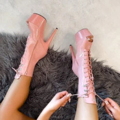 Hella Heels LipKit Open Toe 7inch Boots - Candy Shop -Pole Dance Clothing & Shoes Shop File 014 Edit