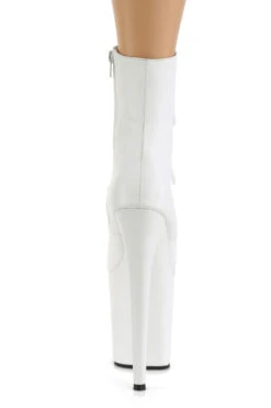 Pleaser USA Flamingo-1020LWR 8inch Real Leather Boots - Matte White -Pole Dance Clothing & Shoes Shop Flam1020LWRWhiteBack