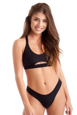 Bandurska Giselle Bottoms - Ribbed Black -Pole Dance Clothing & Shoes Shop Giselle 1