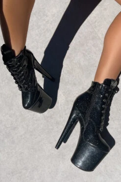 Hella Heels The Glitterati 8inch Ankle Boots - Sin City -Pole Dance Clothing & Shoes Shop H M 31