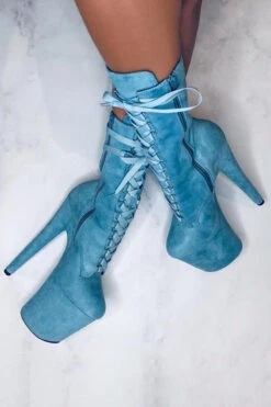 Pole Dance Clothing & Shoes Shop -Pole Dance Clothing & Shoes Shop HighBabyDoll8inchBoots BabyBlue2 1