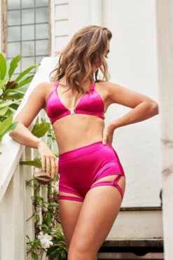 Lunalae Lure You High Waisted Garter Shorts - Satin Magenta -Pole Dance Clothing & Shoes Shop HighWaistGarterShortsLunaPolewear 149websize 1800x1800 a7af14a3 e208 439a 94b4 021a3f76fe9b 1