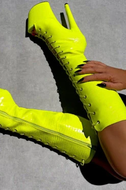 Hella Heels OH SNAP Knee High Open Toe Boots - 8inch -Pole Dance Clothing & Shoes Shop IMG 0027 f48bf4ad 41c6 40c7 8731 851747490b96