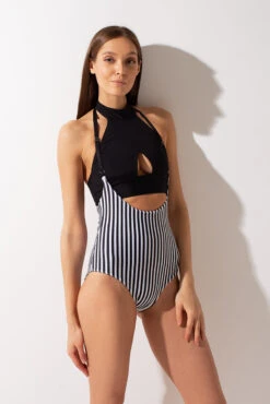 Shark Polewear Double-sided Sling Shorts - Striped/Black