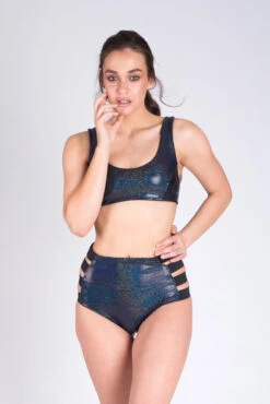 Paradise Chick High Waisted Shorts - Black Sparkles -Pole Dance Clothing & Shoes Shop IMG 0037 small f823c807 e9a7 4e59 b5f8 695f379ef105