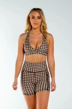 AMBR Designs Eco Biker Shorts - Gingham