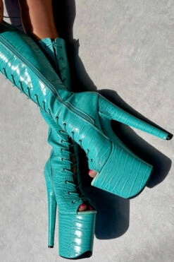 Hella Heels Killing Eve Open Toe Knee High Boots - 8inch -Pole Dance Clothing & Shoes Shop IMG 0264