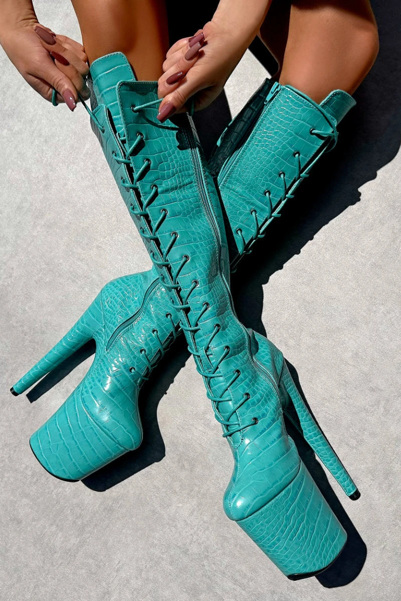 Hella Heels Killing Eve Knee High Boots - 8inch 1 Hella Heels Killing Eve Knee High Boots - 8inch