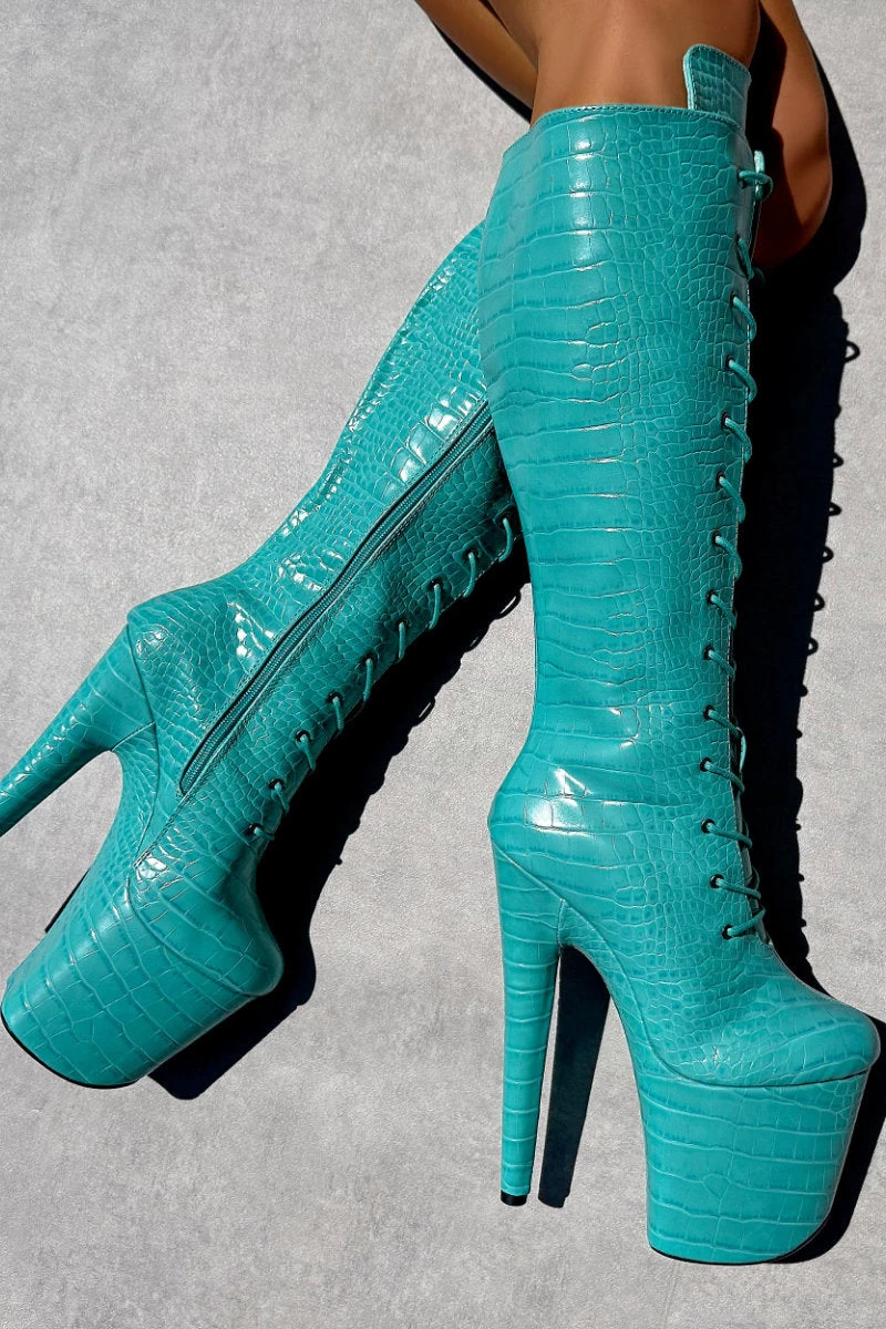 Hella Heels Killing Eve Knee High Boots - 8inch 2 Hella Heels Killing Eve Knee High Boots - 8inch - Image 2