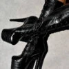 Hella Heels Cold Blooded Black Knee High Boots - 8inch