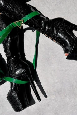 Hella Heels Cold Blooded Black Open Toe Knee High Boots - 8inch 8 Hella Heels Cold Blooded Black Open Toe Knee High Boots - 8inch -Pole Dance Clothing & Shoes Shop IMG 0375