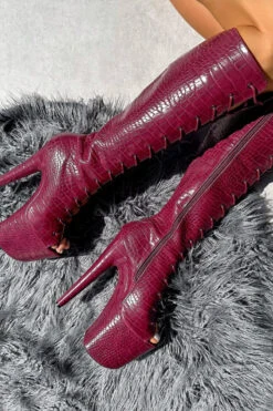 Hella Heels I Don't Bite Open Toe Knee High Boots - 8inch -Pole Dance Clothing & Shoes Shop IMG 0418