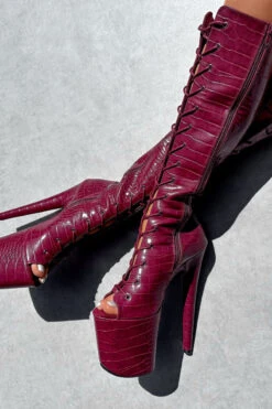 Hella Heels I Don't Bite Open Toe Knee High Boots - 8inch -Pole Dance Clothing & Shoes Shop IMG 0441 1