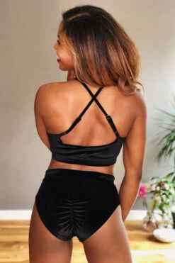 REV ACTIV High Waist Shorts - Black Velvet -Pole Dance Clothing & Shoes Shop IMG 2071 e1485977 9243 48ca 8d11 a84033381c33