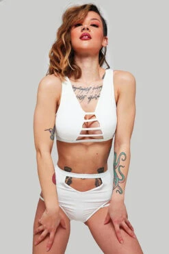 CXIX The Valley Bottoms - Ribbed White -Pole Dance Clothing & Shoes Shop IMG 3314 LOW