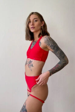 Pole Addict Bliss Adjustable Garter Shorts - Red -Pole Dance Clothing & Shoes Shop IMG 3966