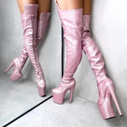 Hella Heels The Glitterati Thigh High 8inch Boots - Sugarbaby -Pole Dance Clothing & Shoes Shop IMG 41452