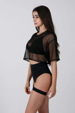 REV ACTIV Mesh Oversized Short T-Shirt - Black -Pole Dance Clothing & Shoes Shop IMG 4213