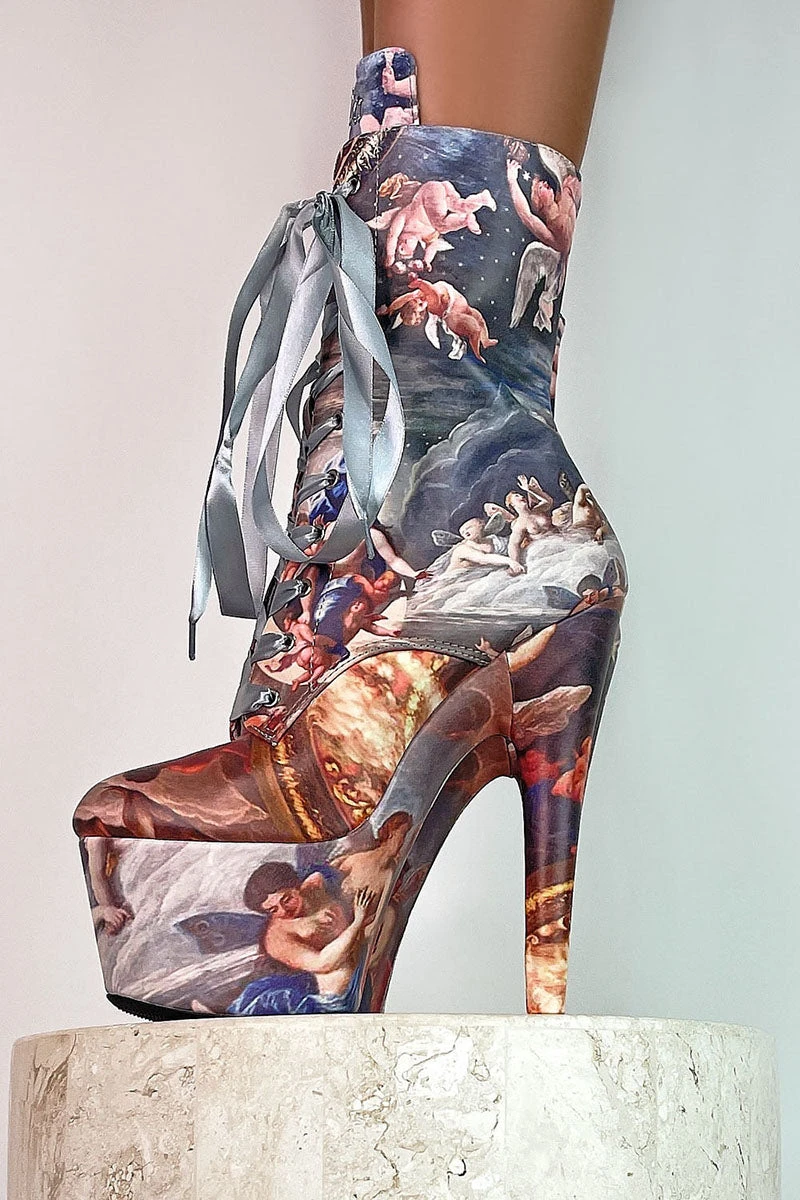 Hella Heels Renaissance 7inch Boots - Stairway To Heaven 1 Hella Heels Renaissance 7inch Boots - Stairway To Heaven