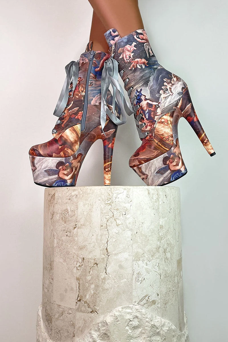 Hella Heels Renaissance 7inch Boots - Stairway To Heaven 2 Hella Heels Renaissance 7inch Boots - Stairway To Heaven - Image 2