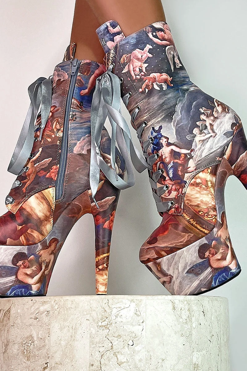 Hella Heels Renaissance 7inch Boots - Stairway To Heaven 4 Hella Heels Renaissance 7inch Boots - Stairway To Heaven - Image 4