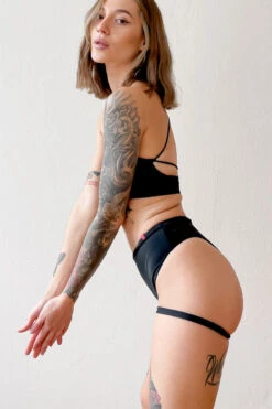 Pole Addict Bliss Garter Shorts - Black -Pole Dance Clothing & Shoes Shop IMG 4414