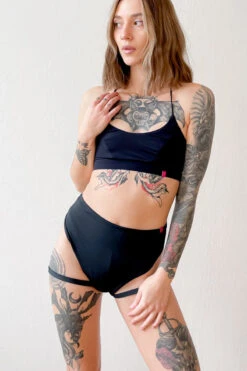 Pole Addict Bliss Garter Shorts - Black -Pole Dance Clothing & Shoes Shop IMG 4425