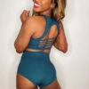 The Enviro Co. High Waist Shorts - Blue Teal