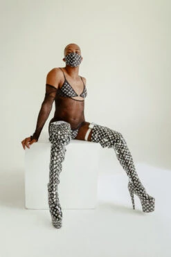 Hella Heels Branded Thigh High 8inch Boots - Black -Pole Dance Clothing & Shoes Shop IMG 7766 Edit