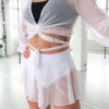 REV ACTIV Mesh Skirt Bottoms- White
