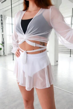 REV ACTIV Mesh Skirt Bottoms- White