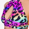 Cleo The Hurricane Amber Keyhole Top - Neon Leopard