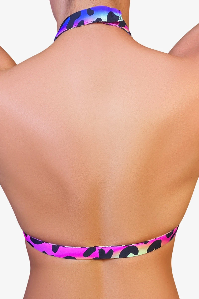 Cleo The Hurricane Amber Keyhole Top - Neon Leopard 2 Cleo The Hurricane Amber Keyhole Top - Neon Leopard - Image 2