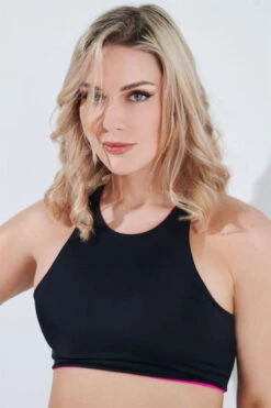 RAD Lover Reversible Top - Hot Pink/Black -Pole Dance Clothing & Shoes Shop KOS 3486