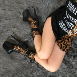 Hella Heels EmpireKicks 8inch Boots - Black -Pole Dance Clothing & Shoes Shop Kicks Black Leopard 8 inch 1 1512x 2ded02cf 236c 4df0 aa1d ecd6b51f1fbb