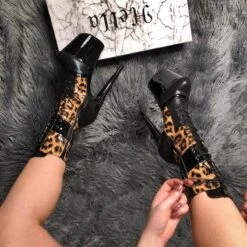 Hella Heels EmpireKicks 8inch Boots - Black -Pole Dance Clothing & Shoes Shop Kicks Black Leopard 8 inch 2 1512x d5f5a412 222b 4ef6 98e5 c41ea914c5ac
