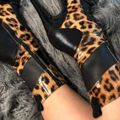 Hella Heels EmpireKicks 8inch Boots - Black -Pole Dance Clothing & Shoes Shop Kicks Black Leopard 8 inch 4 1512x 79687291 2576 42ec affe 74c11f5875c0
