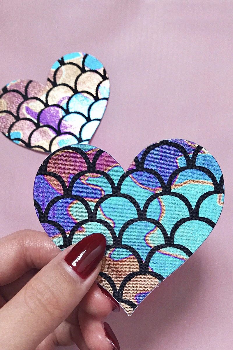 Naughty Thoughts Heart Pasties (5 Pairs) - Mermaid 1 Naughty Thoughts Heart Pasties (5 Pairs) - Mermaid