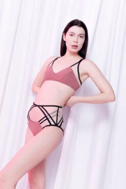 MilaKrasna Silvia Bottoms - Dark Rose -Pole Dance Clothing & Shoes Shop MilaKrasna poledance silvia top darkrose side lookbook