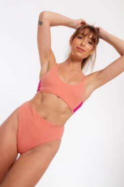 Nona Perkasa Night Lily Top - Coral Pink/Fuschia -Pole Dance Clothing & Shoes Shop NightLilyCoralP04 9d0044df 0659 48d7 8705 1b9f14cd8b29