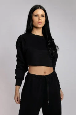 CXIX Oversized Cropped Jumper - Black -Pole Dance Clothing & Shoes Shop Oversized Black20 08 20CreaturesofXIXEcom 44