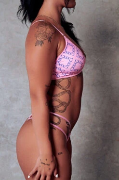 CXIX 119 Bralette - Pink Print -Pole Dance Clothing & Shoes Shop Pole Dancewear Bralette Monogram Pink 5328c89d c442 4ffc a26a e18f49e5a199