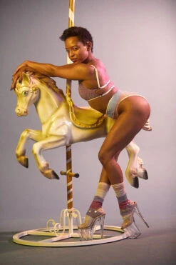 Rolling Calf High Socks - Pony Striped -Pole Dance Clothing & Shoes Shop Ponei63