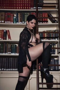 Rolling Over The Knee Transparent Banded Socks - Black (3 Sizes Available) -Pole Dance Clothing & Shoes Shop Rolling 369