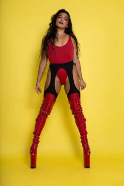 Rolling Peek-a-boo Tights - Black (3 Sizes Available) -Pole Dance Clothing & Shoes Shop Rolling 842 1